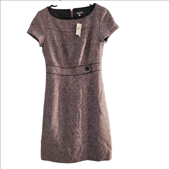 Ann Taylor Factory Dresses & Skirts - Ann Taylor Sz 4 Mulberry Tweed Short Sleeve Career Dress